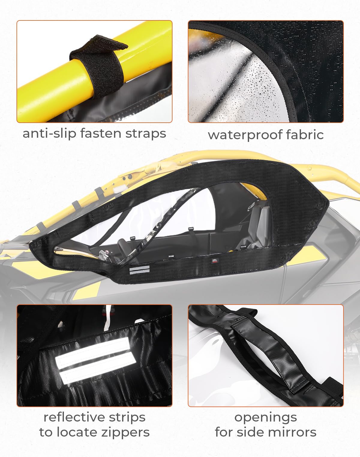 KEMIMOTO Soft Upper Doors Compatible with Can-Am Maverick R